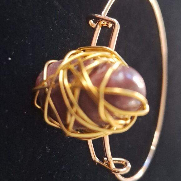 Expandable Bangle Adjustable Gem Stone Bracelet - Picture 2 of 5